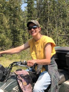 A woman on an all-terrain vehicle
